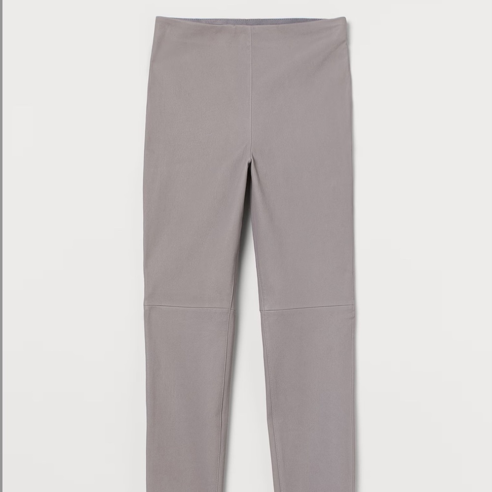 H&M NEW Gray Faux Leather High Waist Leggings XS - Picture 2 of 8